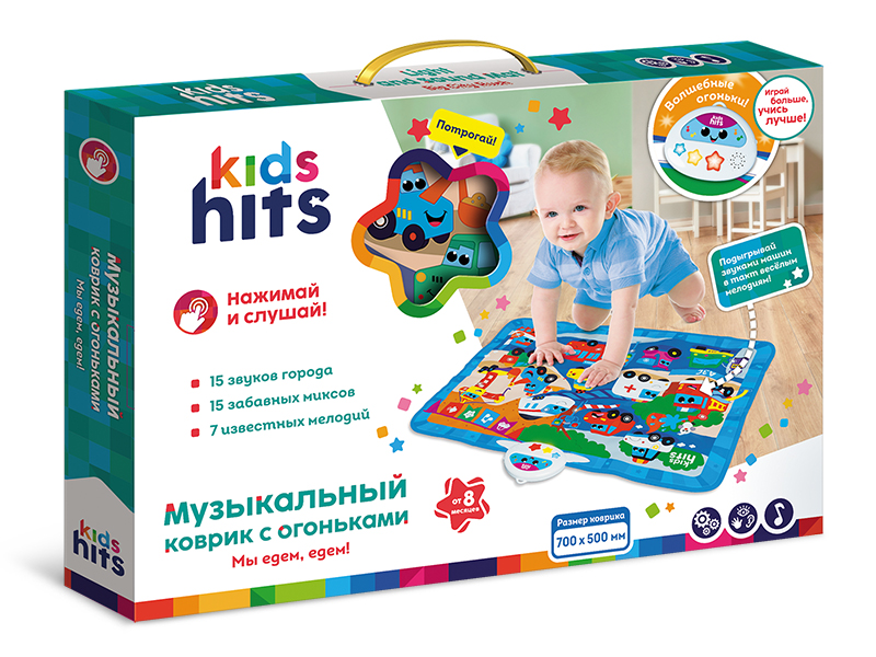 Коврик музыкальный с огоньками Мы едем - едем Kids Hits - фото 1