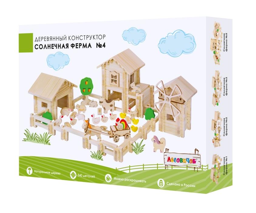 Конструктор деревянный Лесовичок Солнечная ферма №4 340д. - миниатюра 2
