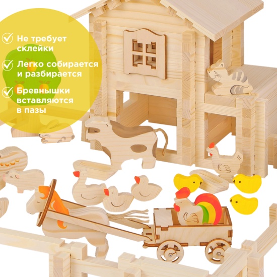 Конструктор деревянный Лесовичок Солнечная ферма №4 340д. - фото 1