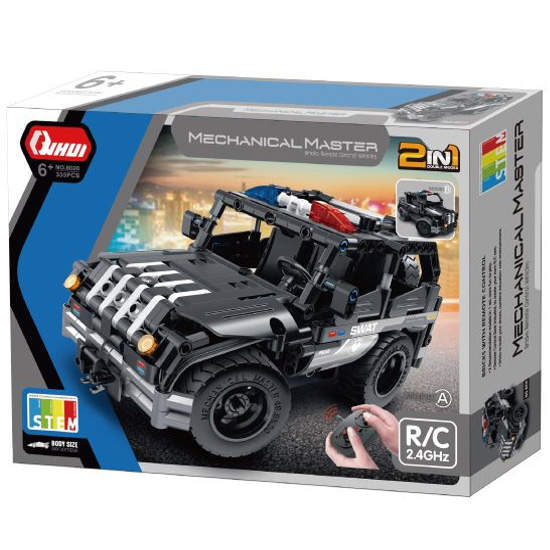Конструктор QIHUI радиоуправляемый Джип Полиция 2 в 1 355д. - фото 1