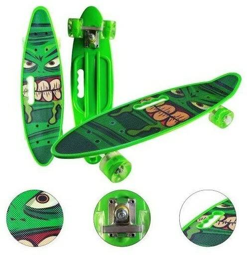 Скейтборд зел. монстр - фото 1