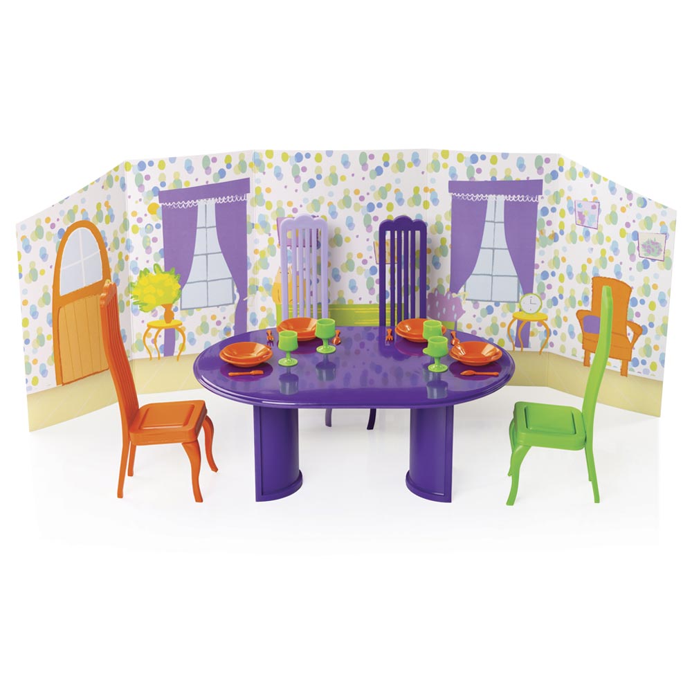 Мебель для кукол Столовая комната с интерьером - фото 1