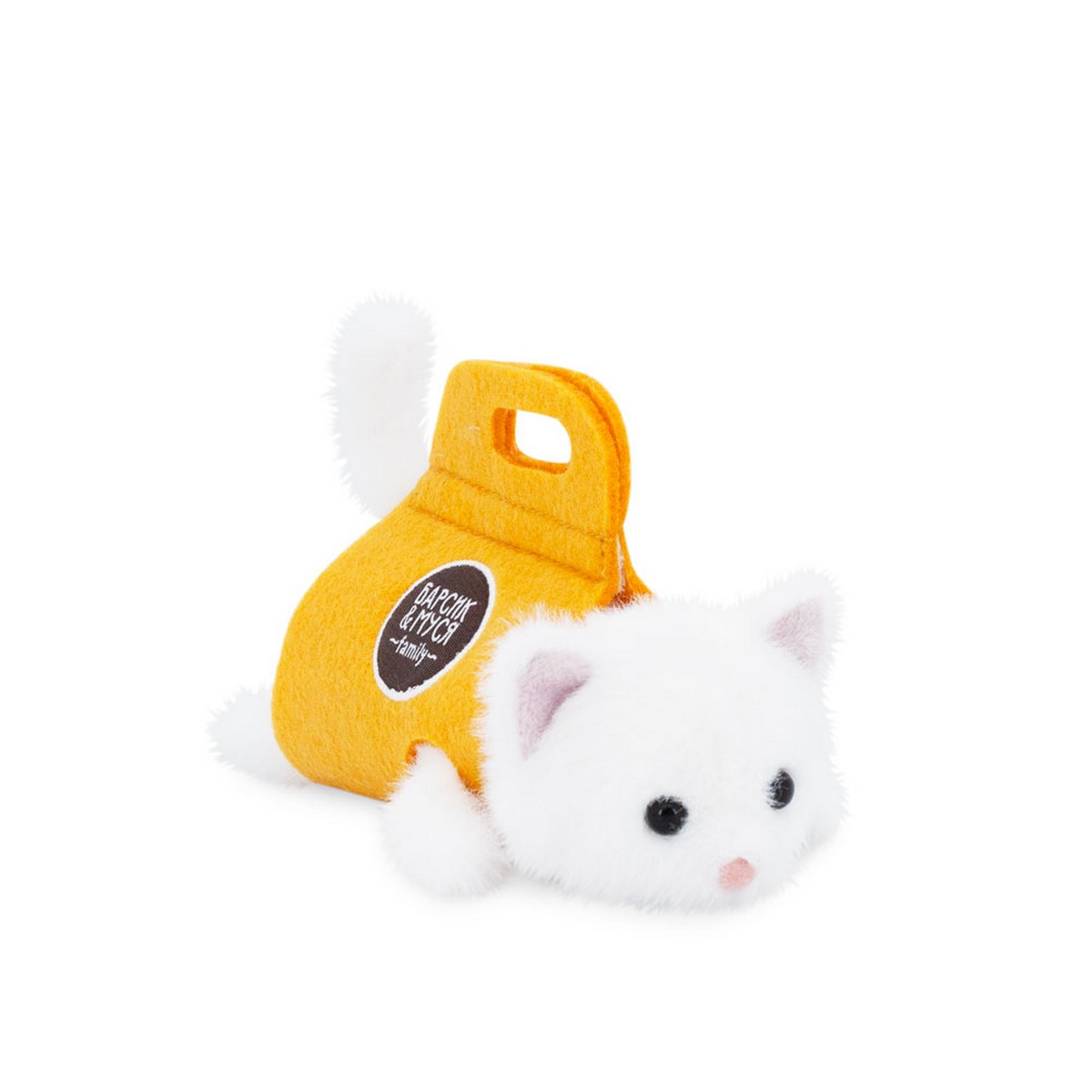 Мягкая игрушка Котенок в сумке бел. Orange - фото 1