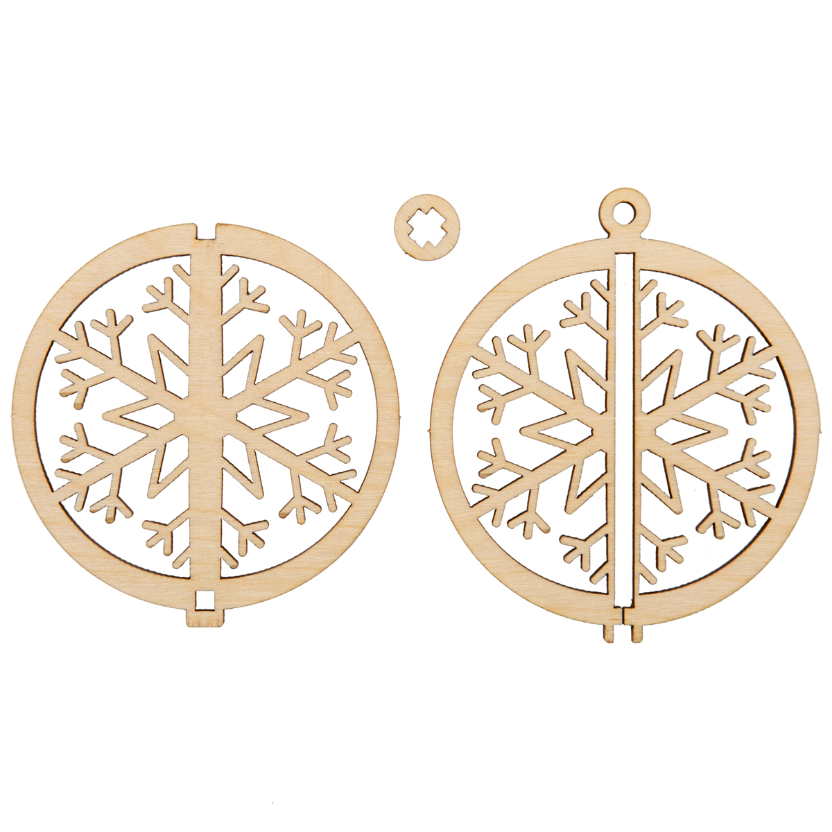 Роспись по дереву Подвеска Снежинка в шарике 6,38*7,48см Mr. Carving - миниатюра 2