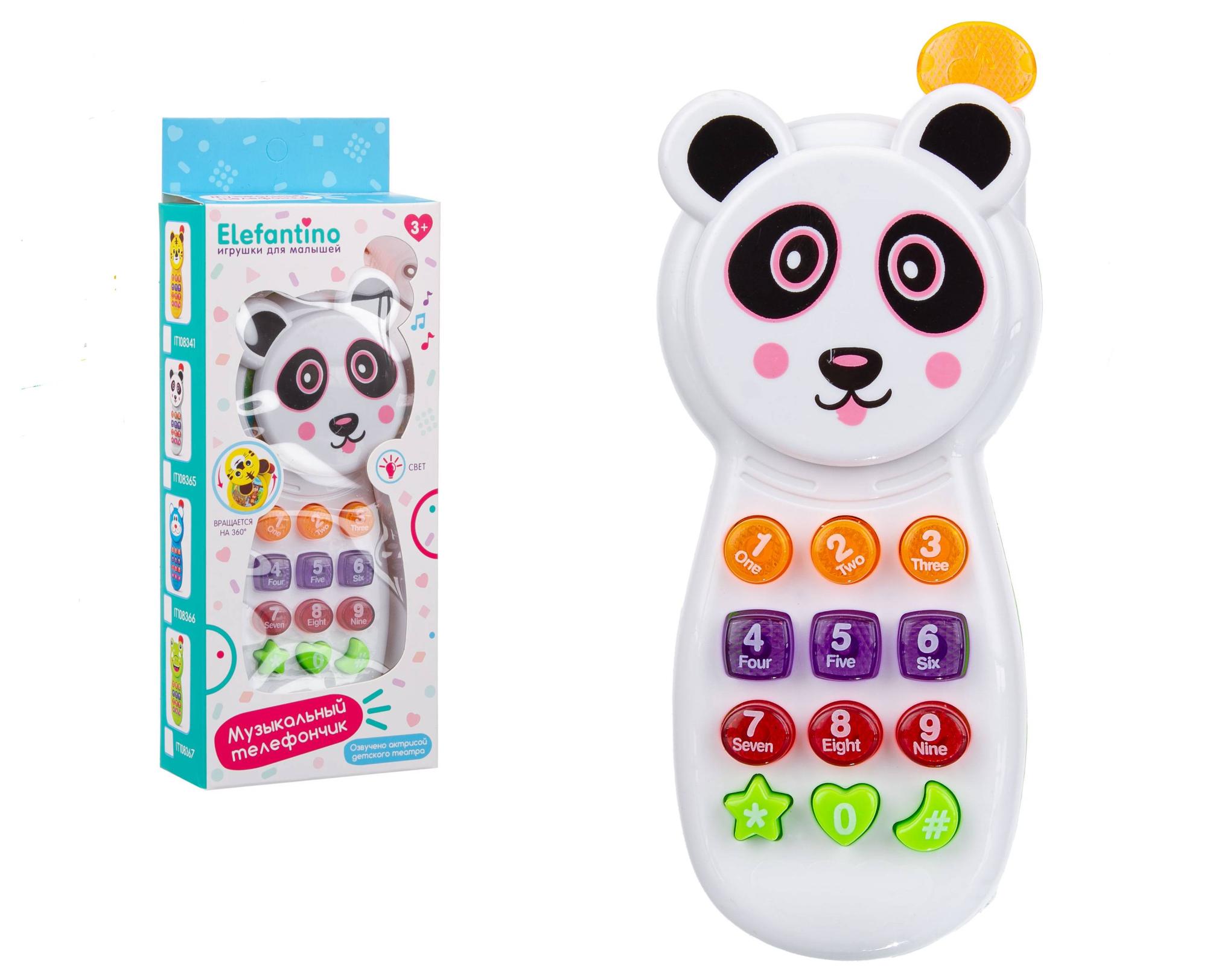 Телефон обучающий Панда (свет, песни, стихи, цифры) Elefantino - фото 1