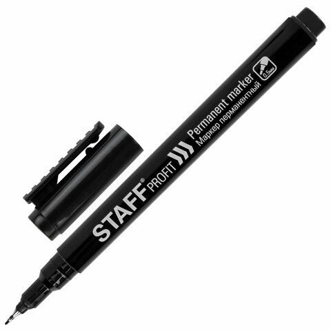 Маркер перманентный черн. 0,5мм (12) STAFF - фото 1