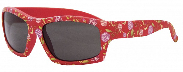 Очки солнцезащитные красн. с розами UV/AV - фото 1