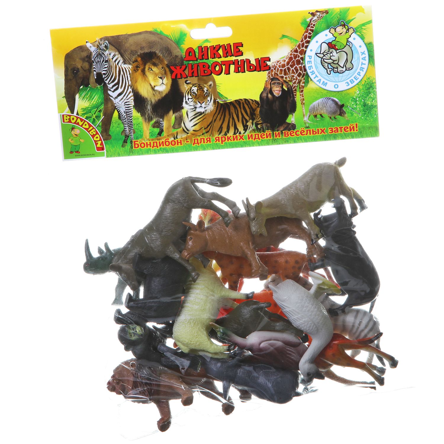 Животные набор Дикие и домашние 18шт Bondibon - фото 1