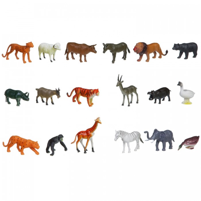 Животные набор Дикие и домашние 18шт Bondibon - миниатюра 2