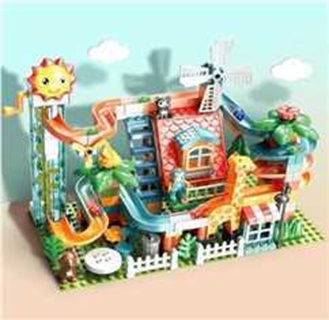 Конструктор блочный Горки с шариками и жирафом 255дет. С51002W.FL1141 - фото 1