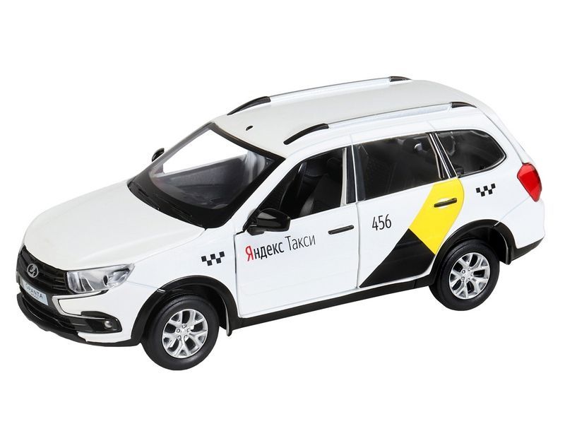 Машина металлическая Автопанорама 1:24 Lada Granta Cross Яндекс GO бел. свет, звук - фото 1