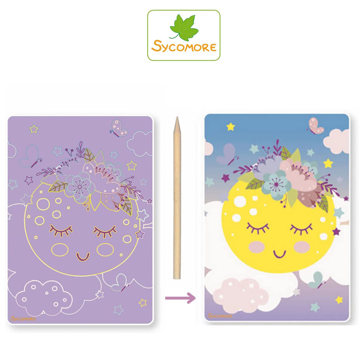 Гравюра - скретчинг цветная Волшебство Sycomore - миниатюра 2