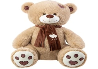 Мягкая игрушка Медведь Тони с шарфом B110 кофейный 60см