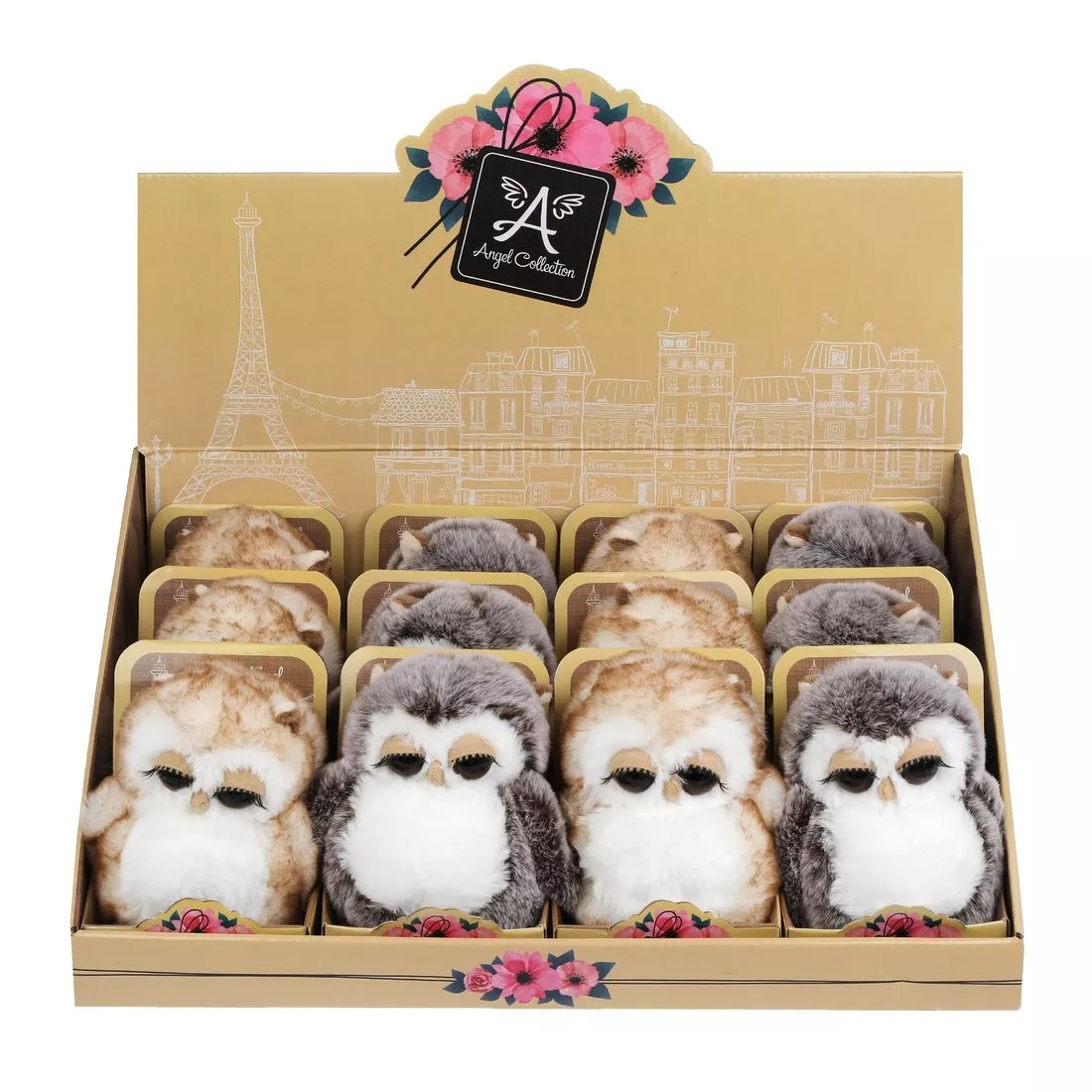 Мягкая игрушка Сова с ресничками 14 см - фото 1