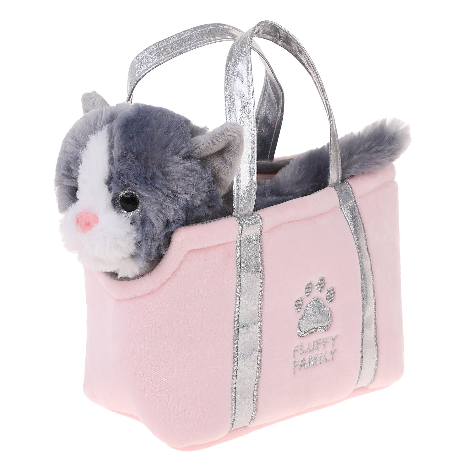 Мягкая игрушка Котенок Пушистик в сумочке 19см - фото 1