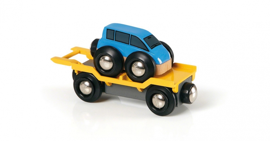 Вагон автоплатформа с машинкой BRIO - фото 1