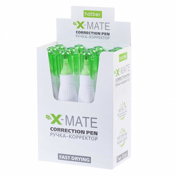 Корректорующая ручка 7 мл. X-Mate Hatber (12) - фото 1