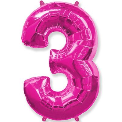 Ф Цифра 3 40" Фуксия - фото 1