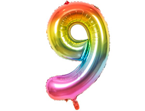 К Цифра фольга 9 40" Радуга металлик - фото 1
