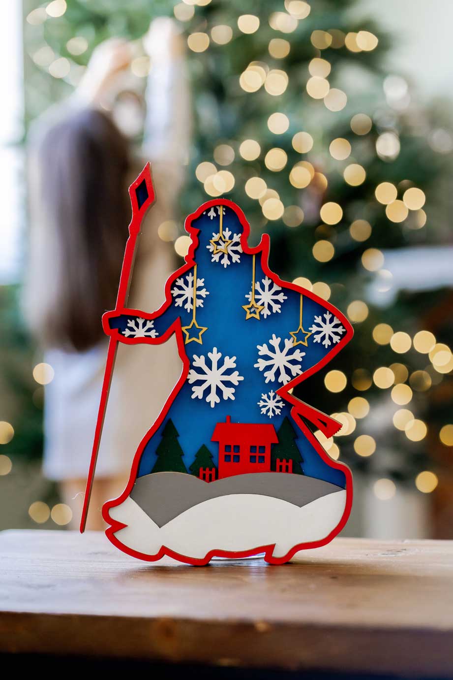 Роспись по дереву Дед Мороз серия Домик Dobrika - миниатюра 3