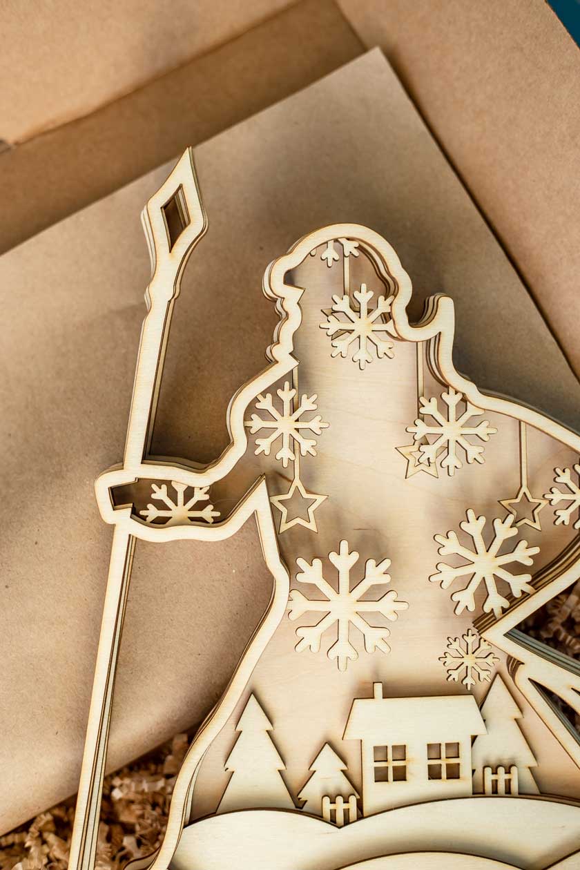 Роспись по дереву Дед Мороз серия Домик Dobrika - миниатюра 2