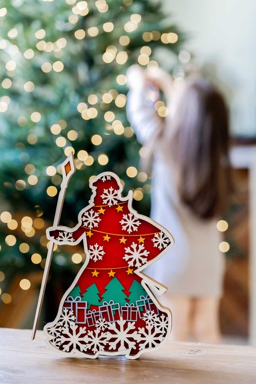 Роспись по дереву Дед Мороз серия Домик Dobrika - фото 1