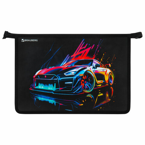 Папка для труда на молнии А4 2 отд. Neon drift BRAUBERG - фото 1