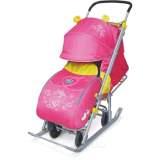  Санки-коляска Ника 7 малин. с феей - фото 1