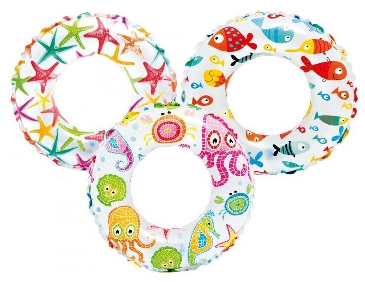 Круг надувной разноцветный 51см 3-6 лет в/п - миниатюра 2