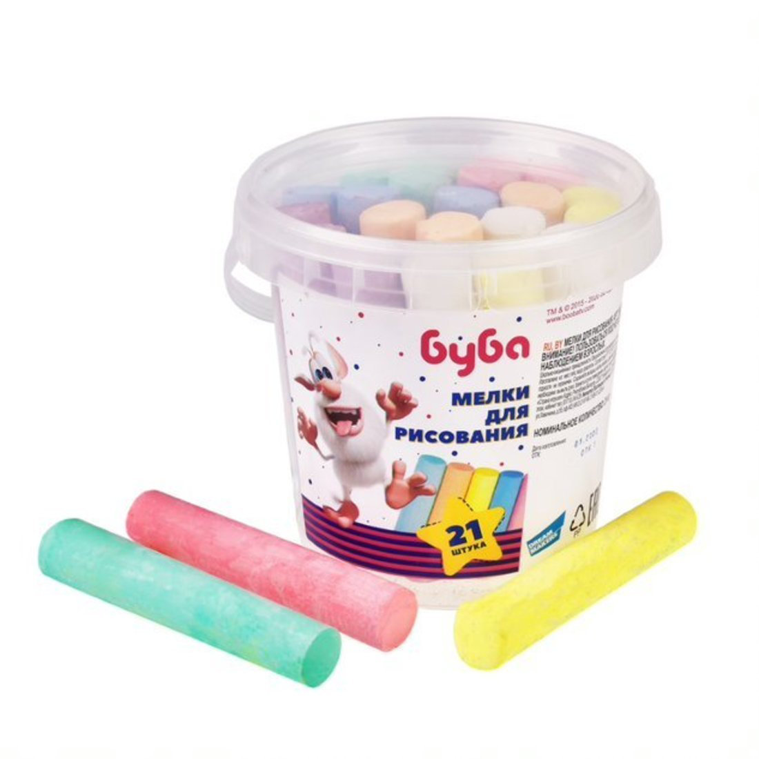 Мел для асфальта цветной в банке - фото 1