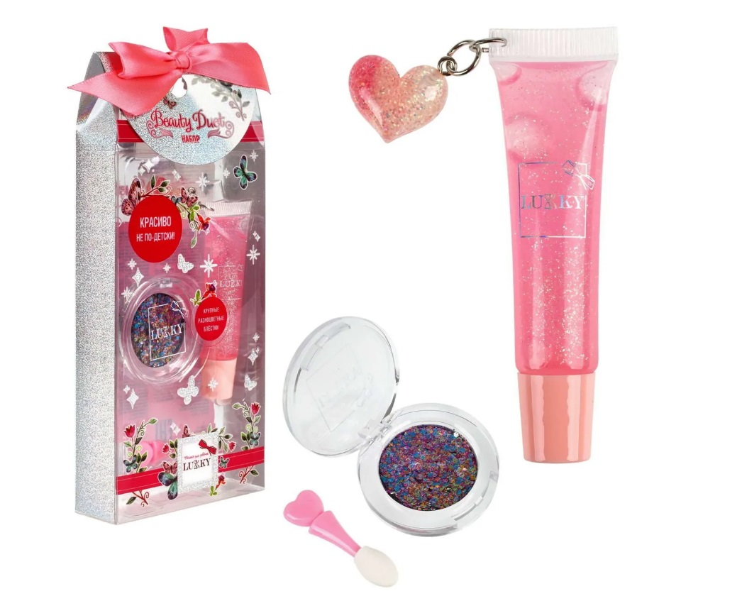 Блеск для губ с блестками для лица и тела фиол. Lukky - фото 1