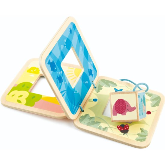 Книга деревянная Малышам 2в1 цвет пастель Hape - миниатюра 2