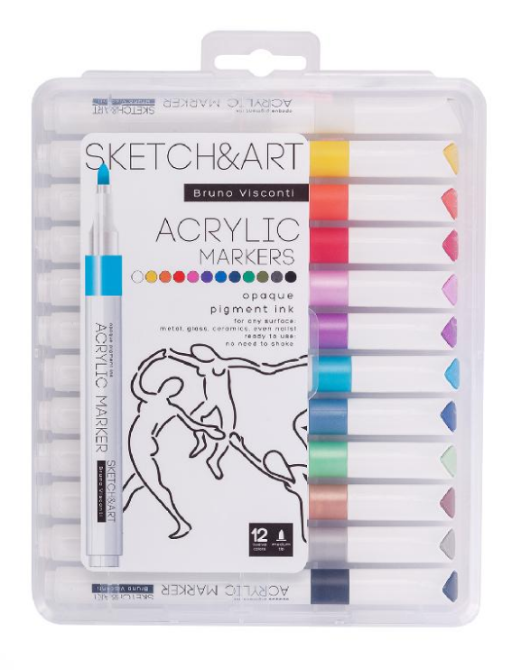 Маркеры акриловые 12цв Bruno Visconti - фото 1