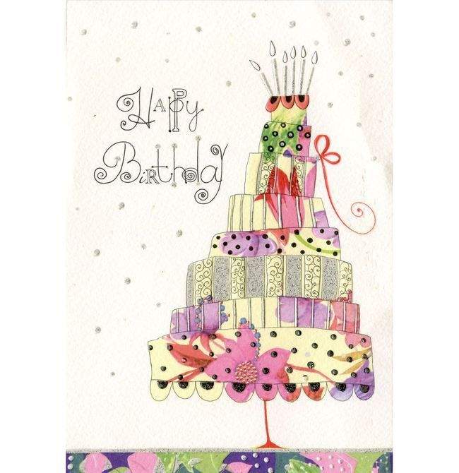 Открытка с конвертом С днем рождения Торт - фото 1