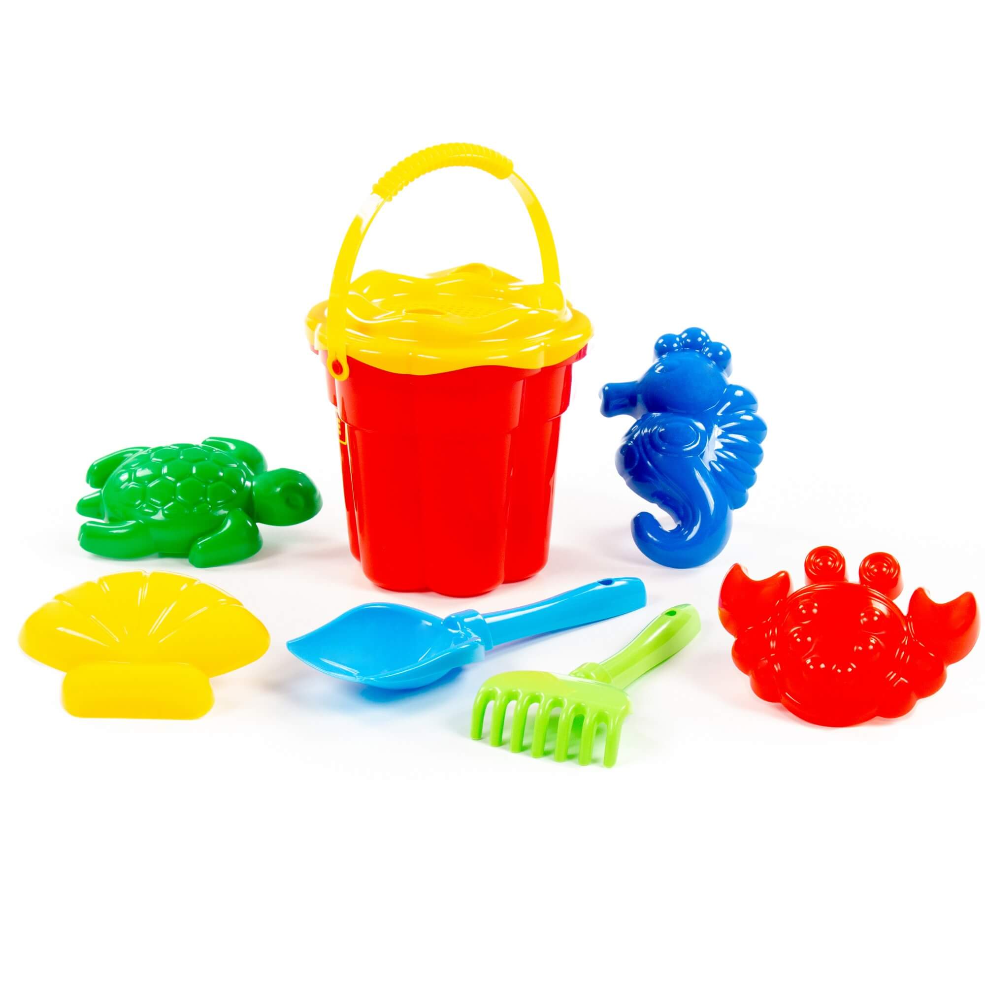 Набор для песка №307 (ведро,ситеч,совок,грабл,форм) - фото 1