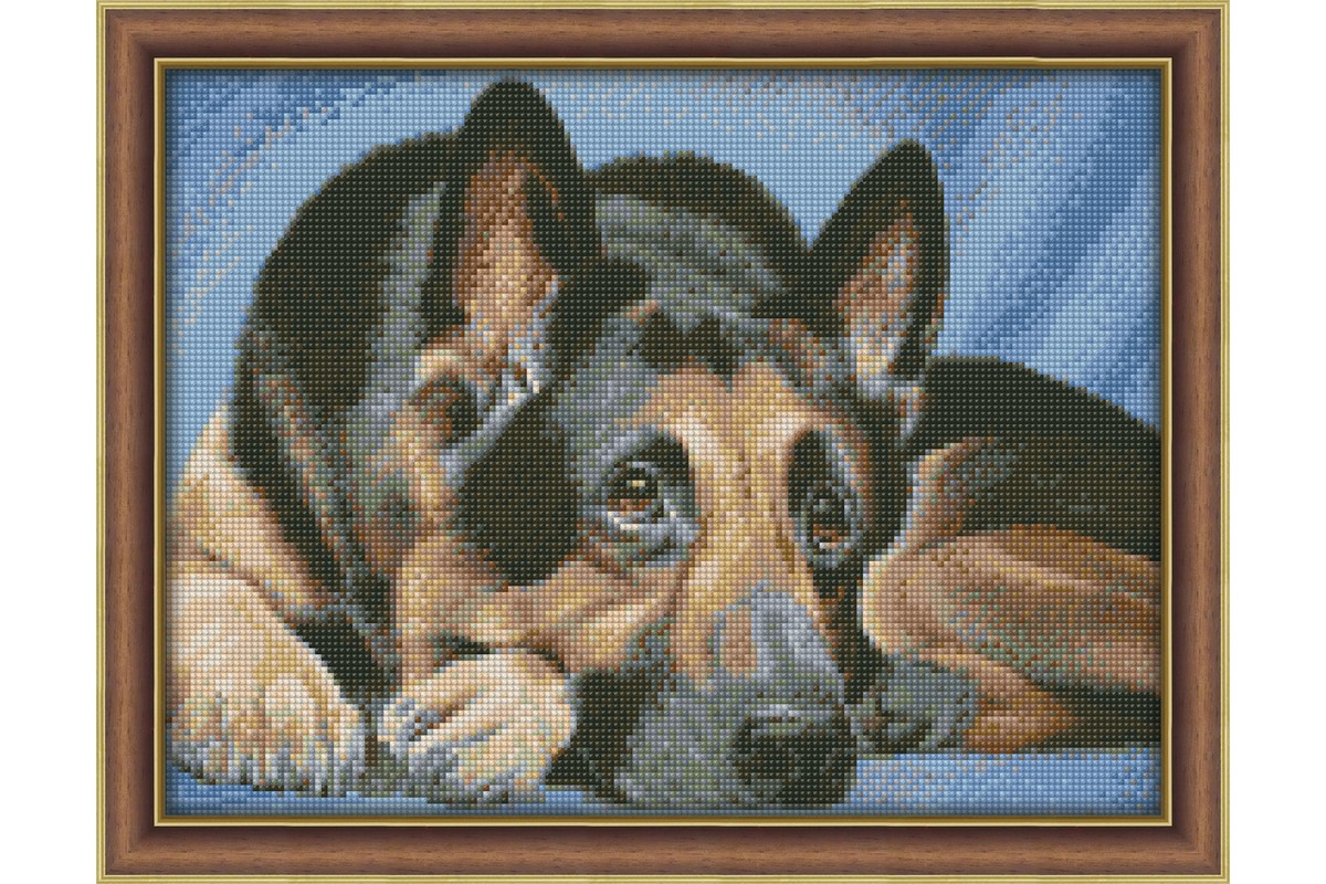 Картина стразами 40*30 Овчарка - фото 1