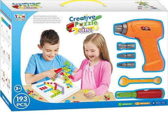 Констр. 4в1 с шуруповертом 193дет. - фото 1