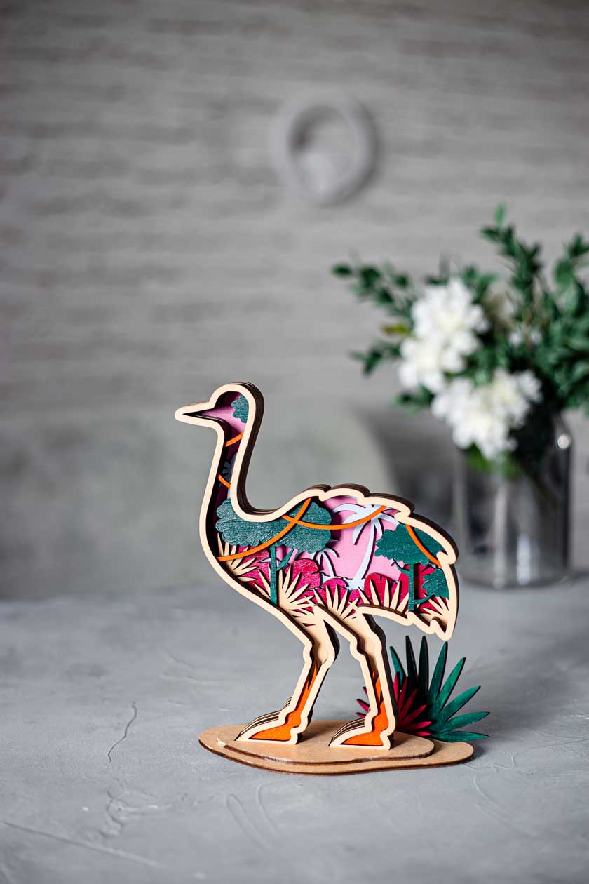 Роспись по дереву Страус серия Тропики Dobrika - фото 1