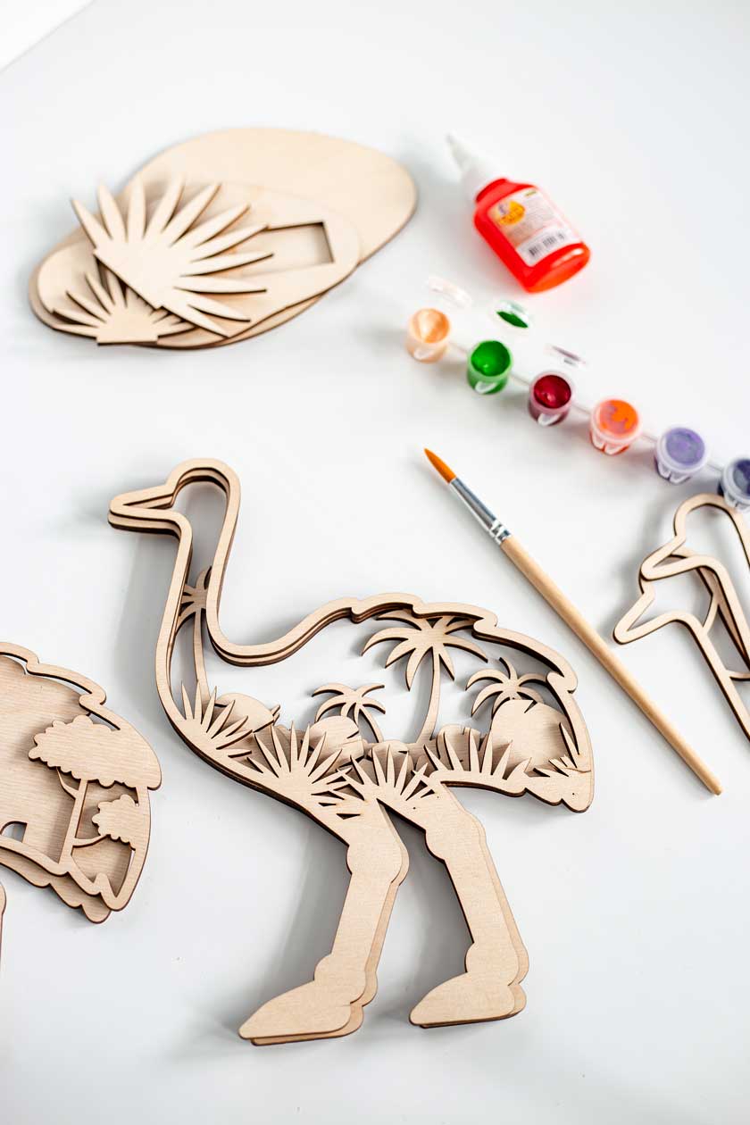 Роспись по дереву Страус серия Тропики Dobrika - миниатюра 4