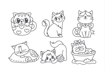 Витражи - мини 6 шт. Веселые котята AMOS - фото 1