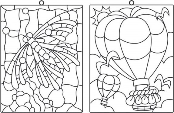 Витражи - макси 2 шт. (воздушный шар, стрекоза) AMOS - фото 1