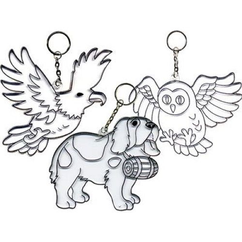 Витражи - брелоки 3 шт. (собака, сова, орел) AMOS - фото 1