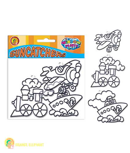 Витражи - мини 3 шт. (паровоз, самолет, пароход) - фото 1