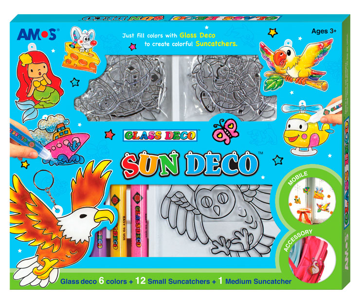 Краски витражные набор 6 цв.*10,5 мл. с витражами AMOS - миниатюра 2