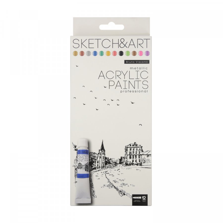 Краски акриловые 12цв*12мл Bruno Visconti - фото 1