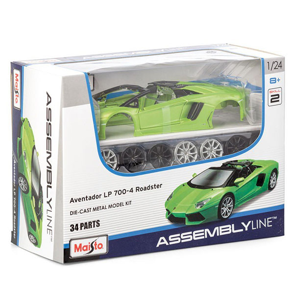 Машина металлическая сборная Maisto 1:24 Lamborghini Aventador LP 700-4 Roadster зел. - фото 1