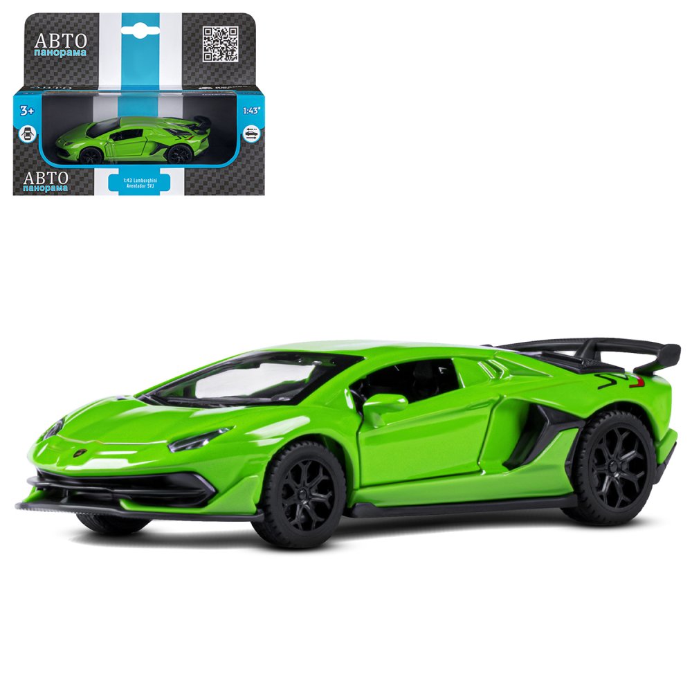 Машина металлическая Автопанорама 1:43 Lamborghini Aventador SVJ зел. - фото 1