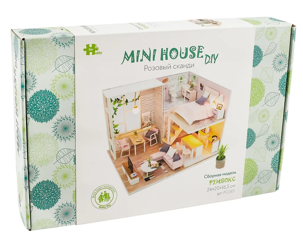 Конструктор деревянный интерьерный Розовый сканди MiniHouse - миниатюра 4