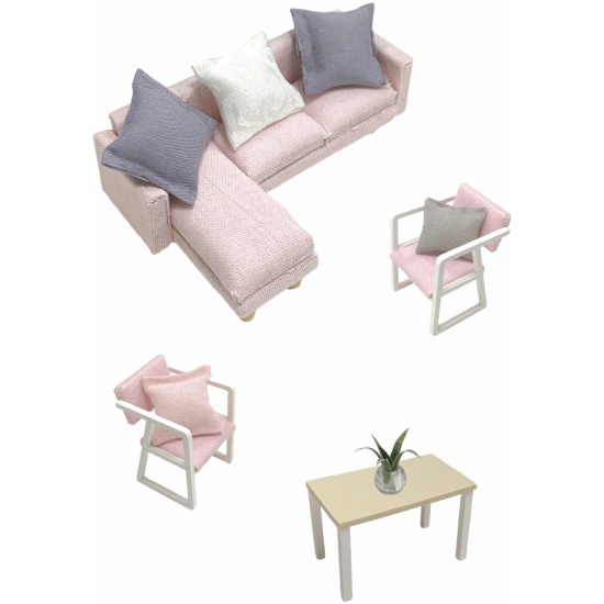 Конструктор деревянный интерьерный Розовый сканди MiniHouse - миниатюра 3