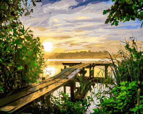 Картина по номерам 40*50 Рассвет у воды - фото 1